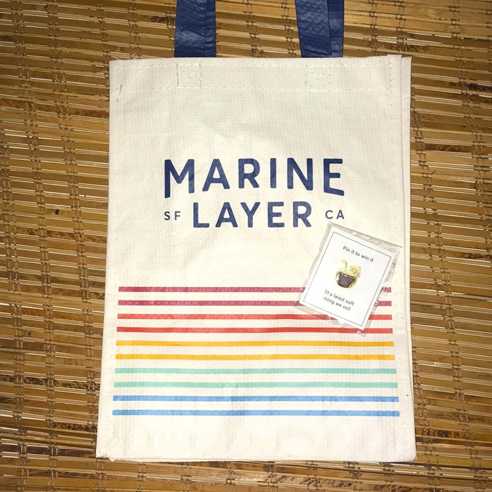 Marine Layer SF CA Shopping Tote Bag + Coconut 🥥 Pin